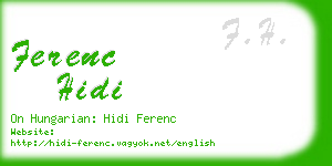 ferenc hidi business card